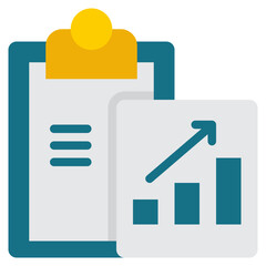 Obraz premium report clipboard graph growth business flat style