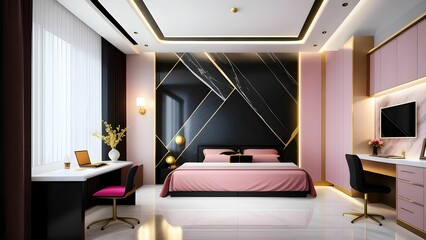 Interior of a marble bed room