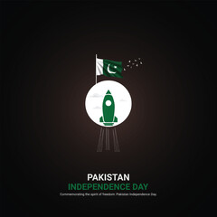 pakistan independence day. pakistan independence day creative ads design. post, vector, 3D illustration.