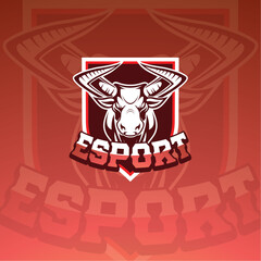 esport mascot logo design with goat head