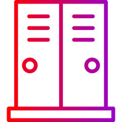 Locker Vector Line Gradient Icon