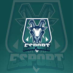 esport mascot logo design with goat head