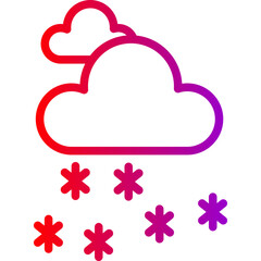 Snow Vector Line Gradient Icon