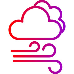 Wind Vector Line Gradient Icon