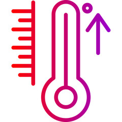 Temperature Vector Line Gradient Icon