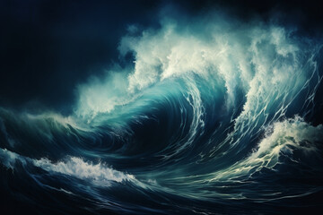 giant tsunami waves, big waves, storms, beautiful, terrible - obrazy, fototapety, plakaty