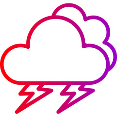 Storm Vector Line Gradient Icon