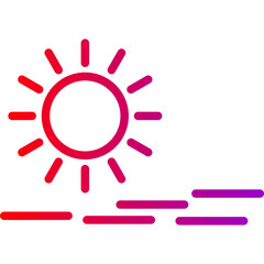 Foggy Day Vector Line Gradient Icon