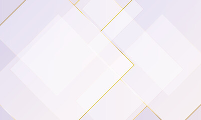White geometric overlay golden line layer background on bright space with geometric decoration concept. Minimal futuristic element concept for poster, brochure, banner, wallpaper, cover, flyer.