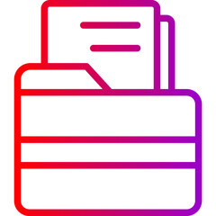 Folder Vector Line Gradient Icon