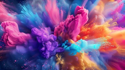 Fototapeta na wymiar Color Explosion Wallpaper in Realistic Style with Surrealistic Elements