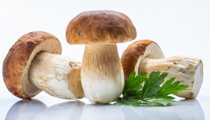 porcini mushroom on white background file contains clipping path