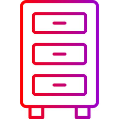 Drawers Vector Line Gradient Icon