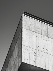 Abstract architectural detail of modern building - An abstract angle of a modern building showcasing concrete texture and geometric design