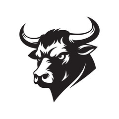 Furious Charge: Vector Silhouette of an Angry Bull - Capturing the Power and Intensity of Its Aggression in Striking Form. Vector Bull, Bull Illustration, Angry Bull Vector,