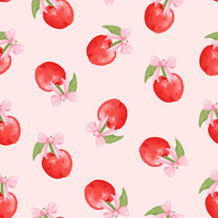 Coquette Cherry Seamless Pattern