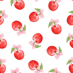 Coquette Cherry Seamless Pattern