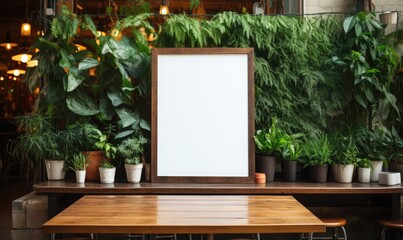 a blank menu board outside a restaurant or cafe 