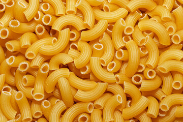 Texture of uncooked cornetti rigati pasta