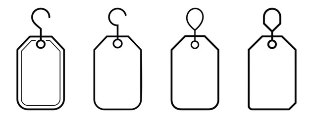 Price tag icon collection. Vector illustration isolated on white.