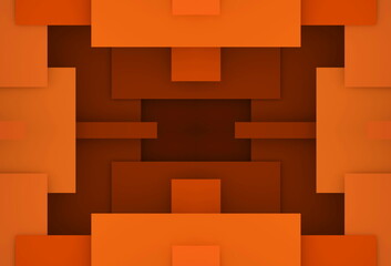 Orange geometric background. A composition of dynamic rectangular shapes arranged one above the other. Modern concept for graphic design, background, poster