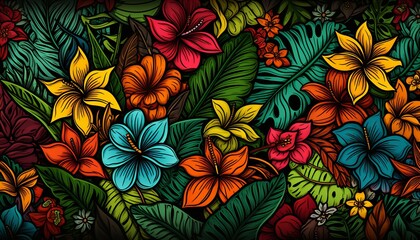 Exotic floral pattern wallpaper texture for stylish home decor and interior design projects