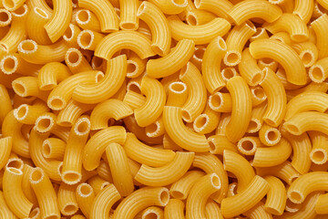 Texture of uncooked cornetti rigati pasta