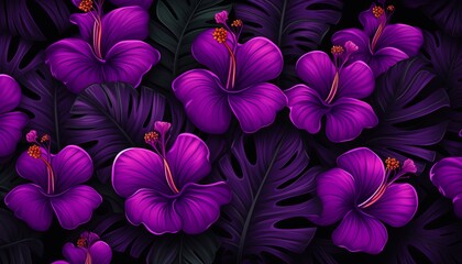 Stylish exotic floral pattern wallpaper texture - perfect for interior decor and fashion