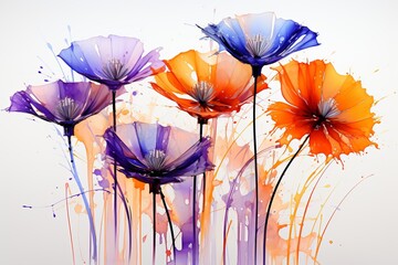Delicate multicolor watercolor floral background - vibrant and serene artwork for design projects