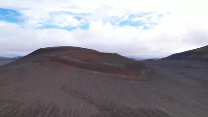 Fototapeta na wymiar Fjallabak craters in Iceland. Landmannalaugar Black Craters.