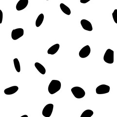 Isolated Ink Cheetah Circle. Vector Shape. Oval Spot. Irregular Mud Texture. Seamless Dot Monochrome. Cheetah Print Blot. White Hand Fur. Seamless Paint Pattern Black Animal Polka. Animal Blob.
