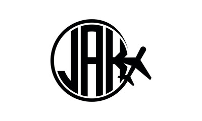 JAK three initial letter circle tour & travel agency logo design vector template. hajj Umrah agency, abstract, wordmark, business, monogram, minimalist, brand, company, flat, tourism agency, tourist © Fahim