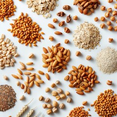 closeup of various types of cereal grains