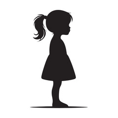 Joyful Innocence: Vector Children Silhouette - Celebrating the Playful Spirit and Innocence of Childhood in Graceful Form. Child Vector, Child Silhouette.
