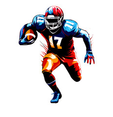 American football player logo, white background