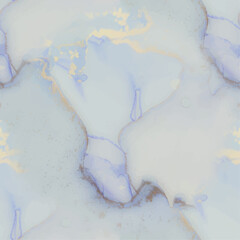 Obraz premium Foil Gradient Watercolor. Blue Ink Paint. Golden Alcohol Ink Marble. Fluid Seamless Watercolor. Metal Watercolor Repeat. Foil Marble Background. Gold Vector Ink Marble. Luxury Abstract Art Painting