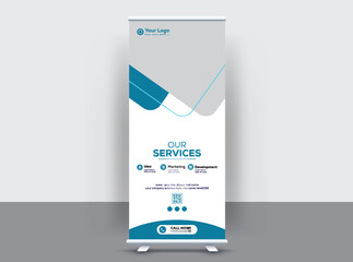 roll up x stand banner design template layout