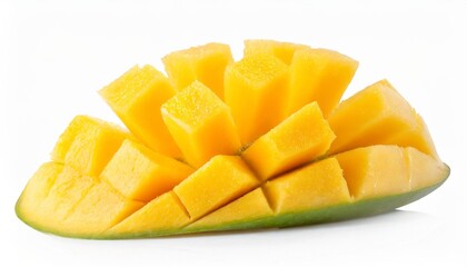 slice of fresh mango isolated on white background
