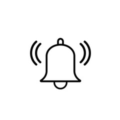 Black color bell icon isolate on white background