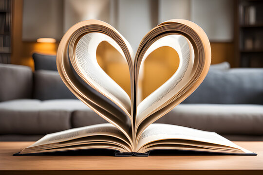 book pages in heart shape