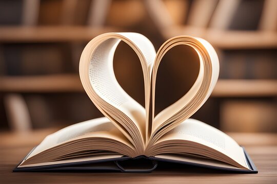 book pages in heart shape