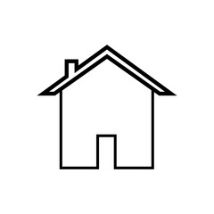 Black color house icon isolate on white background.