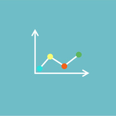 Business research graph chart isolated with white background 