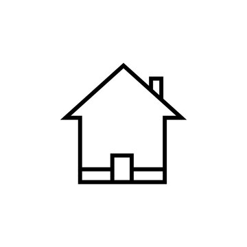 Black color house icon isolate on white background.