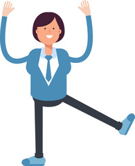 Businesswoman Character Relaxing Illustration
