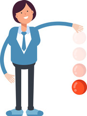 Businesswoman Character Throwing Ball
