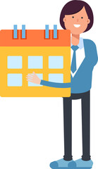 Businesswoman Character Holding Calendar
