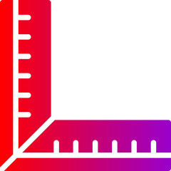 Ruler Vector Glyph Gradient Icons