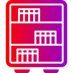Bookshelf Vector Glyph Gradient Icons