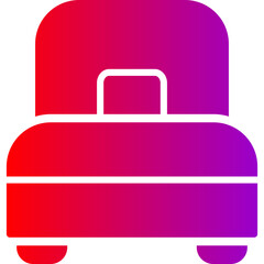 Single Bed Vector Glyph Gradient Icons